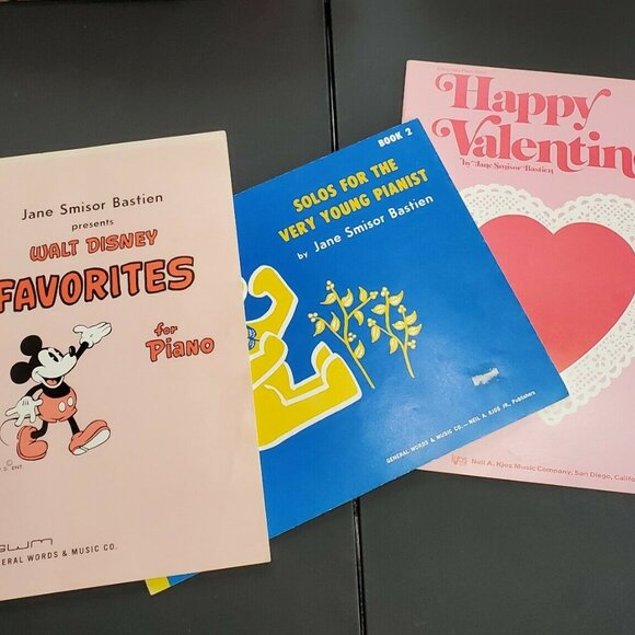 Other - 3  Jane Bastien Beginner Piano Sheet Music Books & Disney Favorite vtg